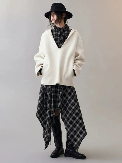 AnnoMundi Deconstructed Plaid Dress With Asymmetric Hem Dresses