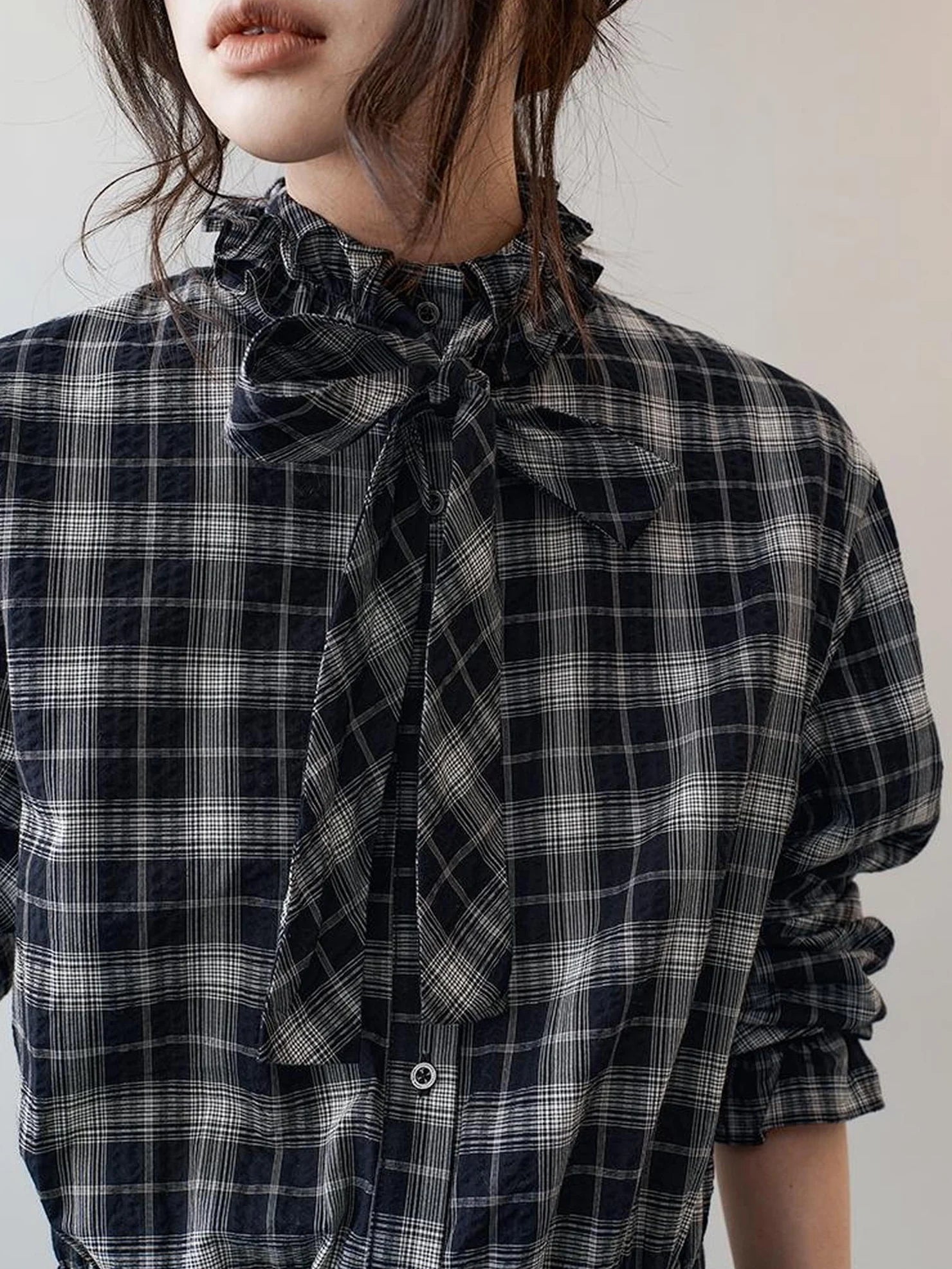 AnnoMundi Deconstructed Plaid Dress With Asymmetric Hem Dresses