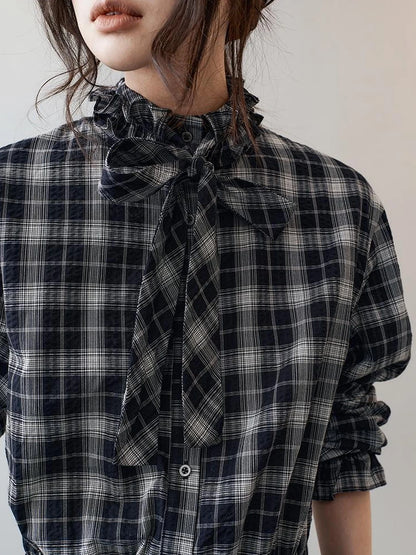 AnnoMundi Deconstructed Plaid Dress With Asymmetric Hem Dresses