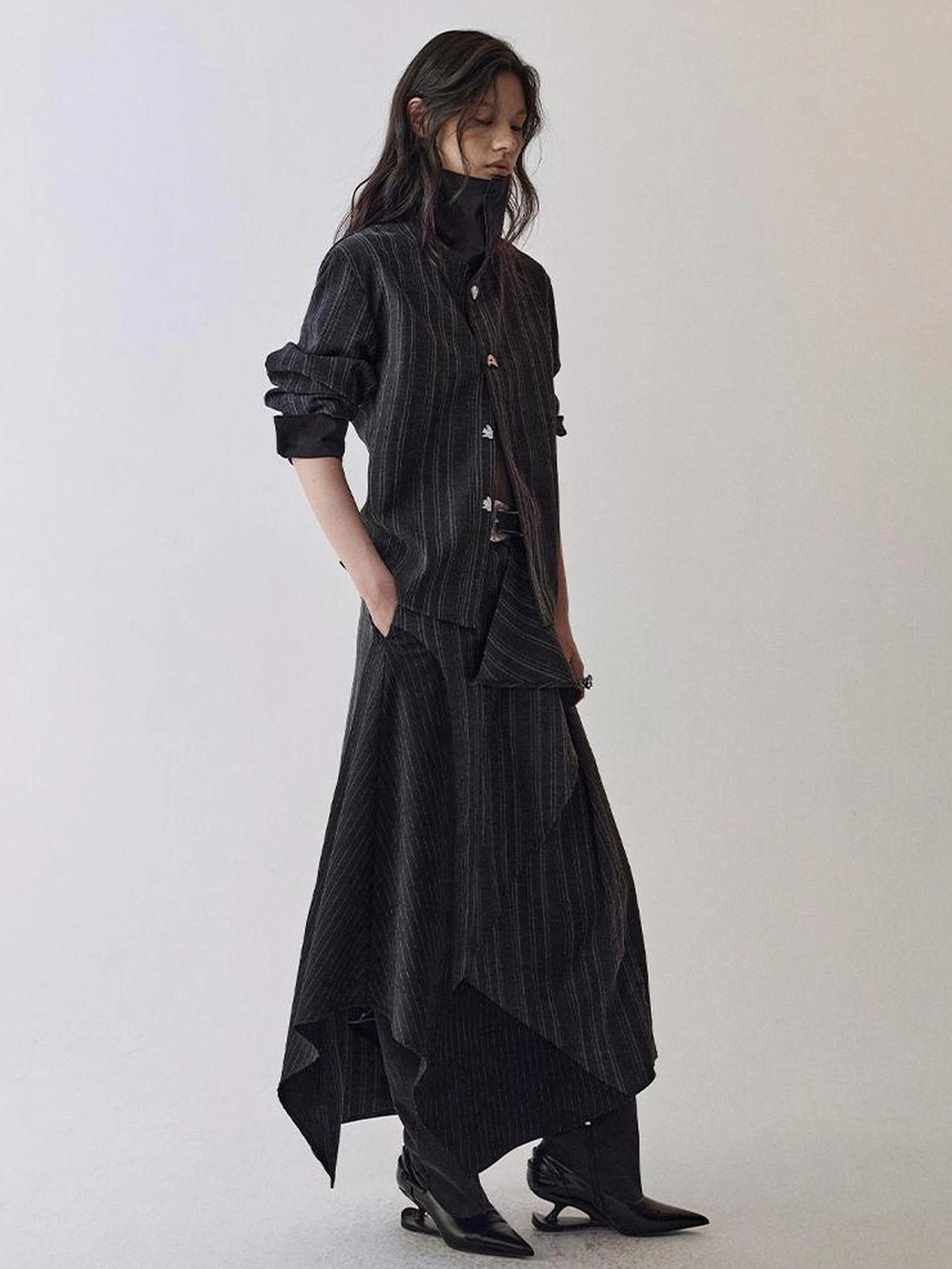 AnnoMundi Deconstructed Striped Shirt And Skirt Set Suits