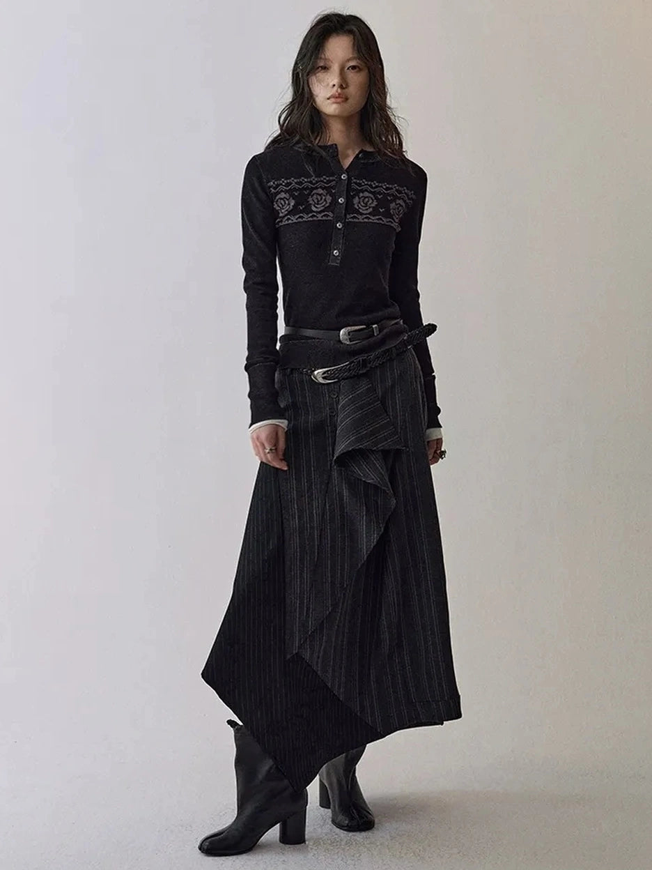AnnoMundi Deconstructed Striped Shirt And Skirt Set Suits