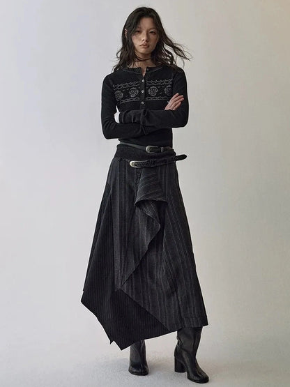 AnnoMundi Deconstructed Striped Shirt And Skirt Set Suits
