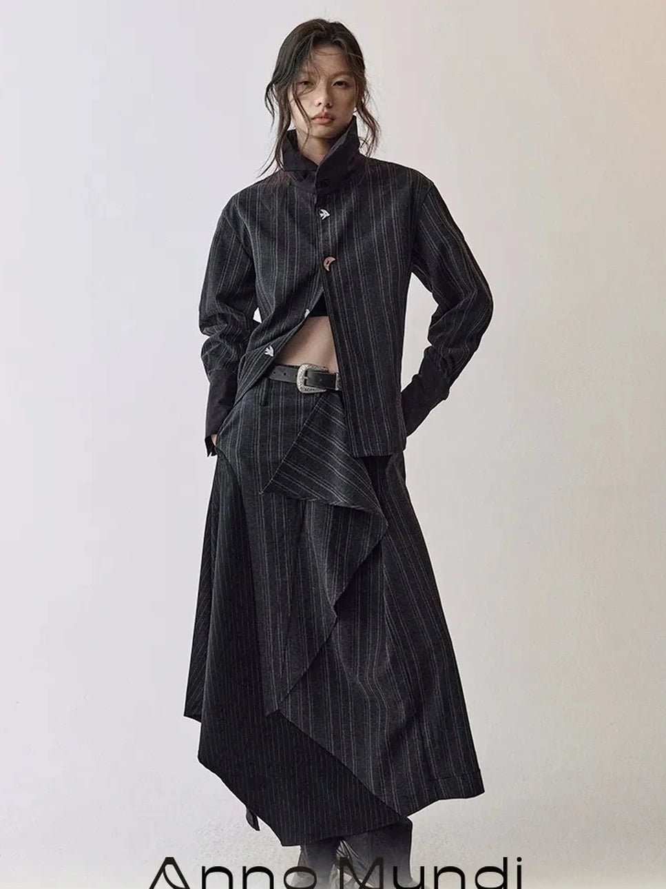 AnnoMundi Deconstructed Striped Shirt And Skirt Set Suits