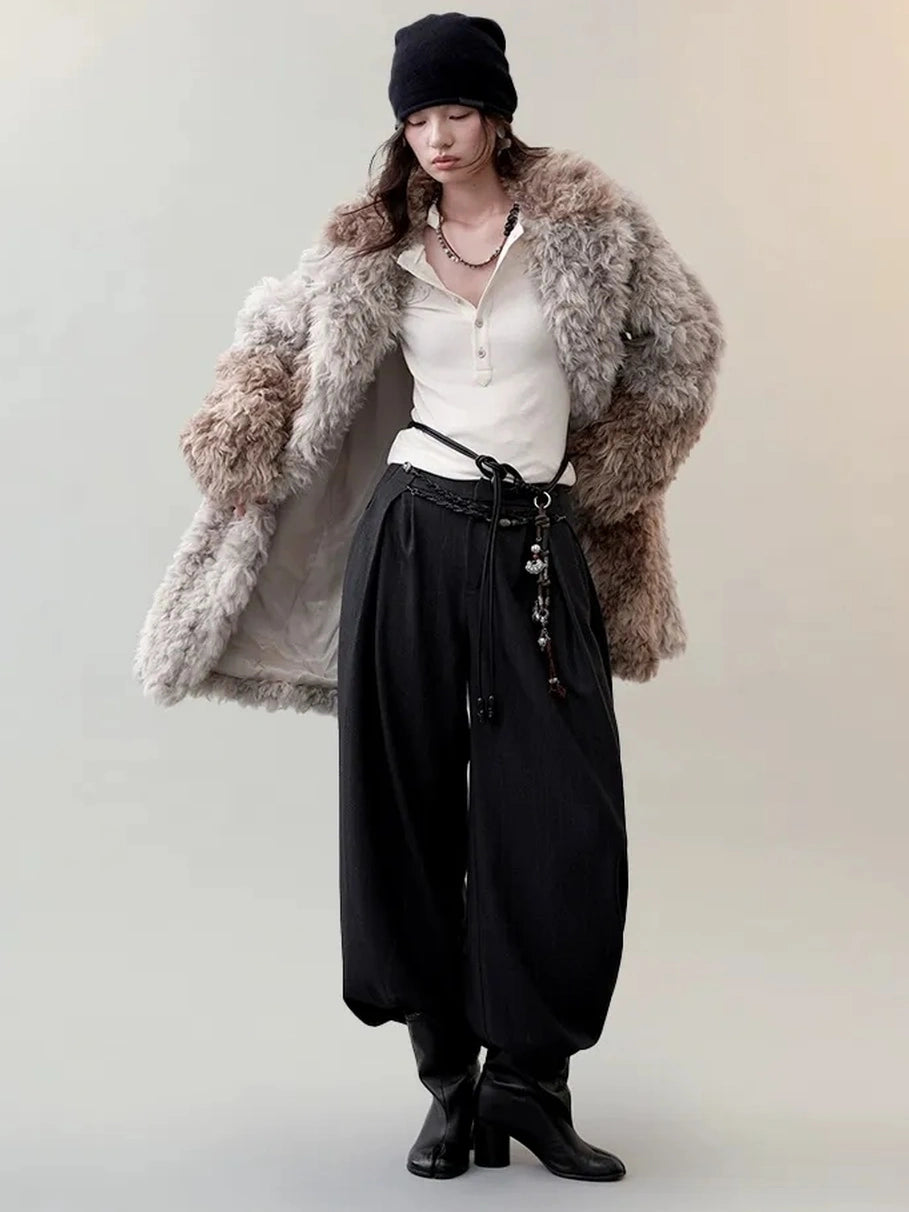 AnnoMundi Deconstructed Wide Leg Trousers With Layered Waistband Pants