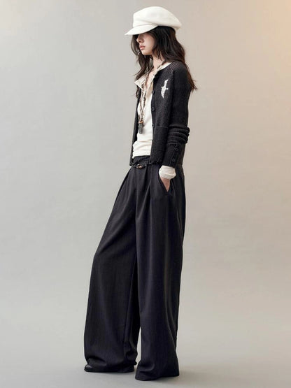 AnnoMundi Deconstructed Wide Leg Trousers With Layered Waistband Pants