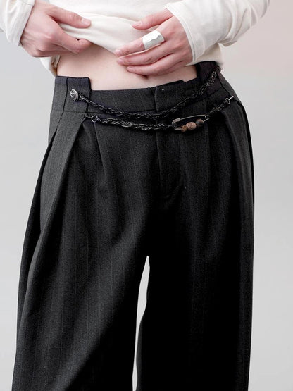 AnnoMundi Deconstructed Wide Leg Trousers With Layered Waistband Pants