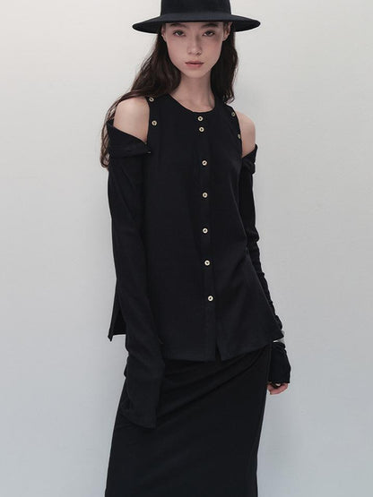 AnnoMundi Deconstructive Knit Cardigan Detachable Sleeves Multi Way Wear