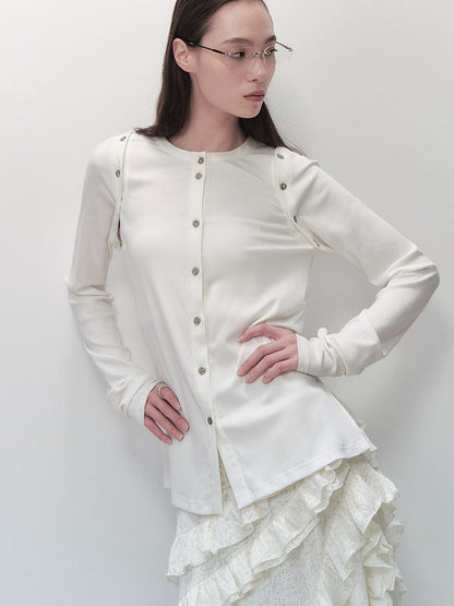AnnoMundi Deconstructive Knit Cardigan Detachable Sleeves Multi Way Wear