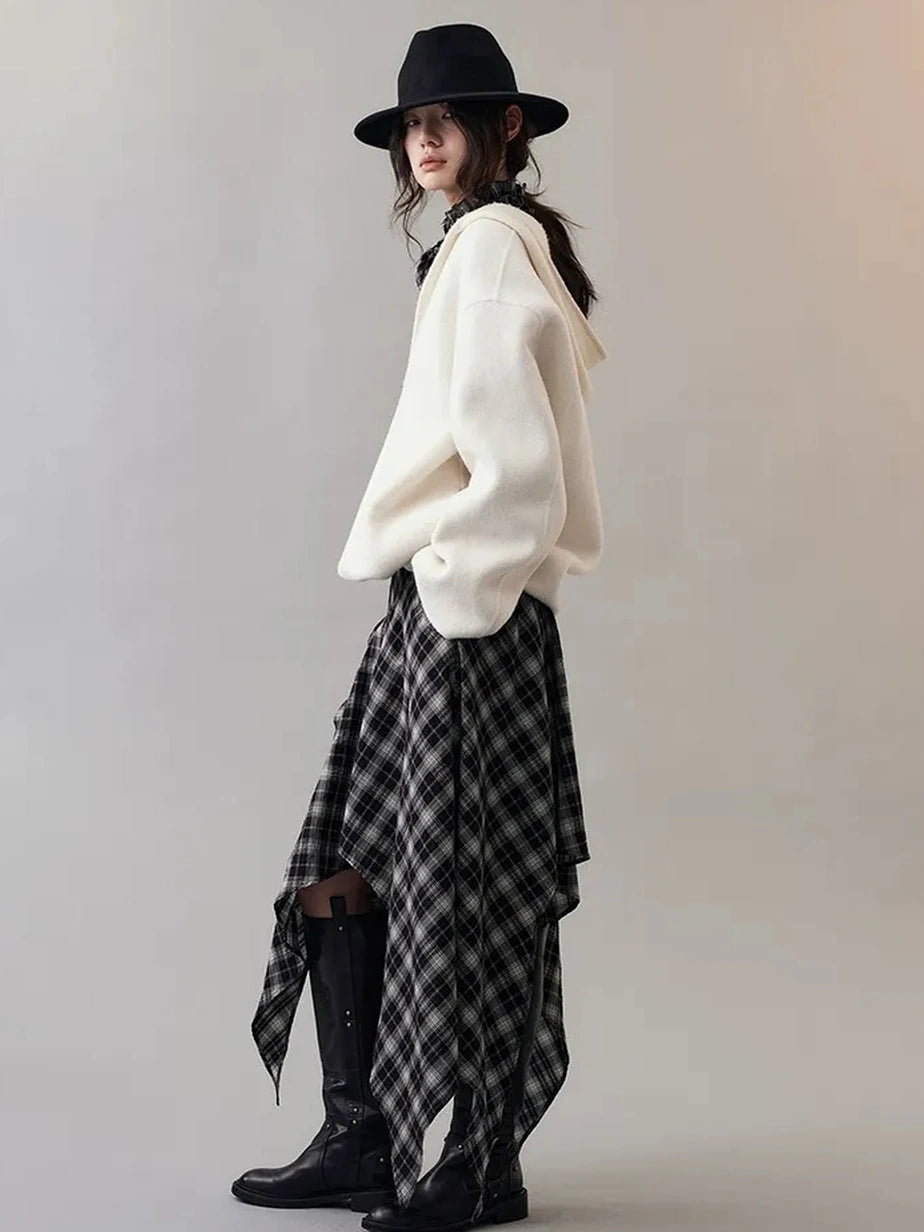 AnnoMundi Deep V Hooded Wool Coat Jacket