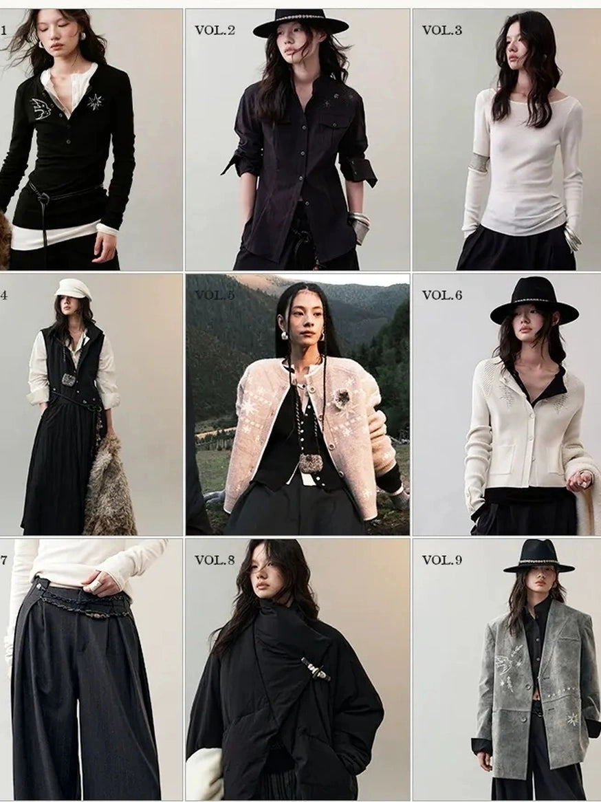 AnnoMundi Deep V Hooded Wool Coat Jacket