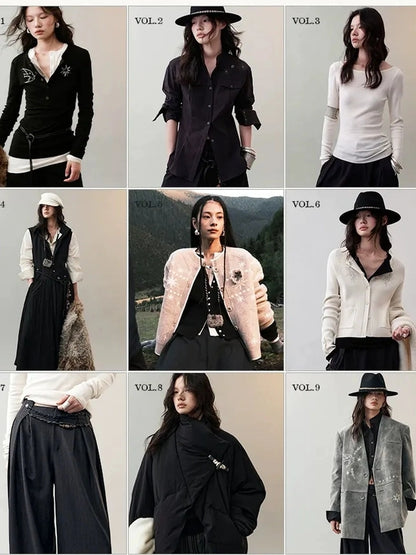 AnnoMundi Deep V Hooded Wool Coat Jacket