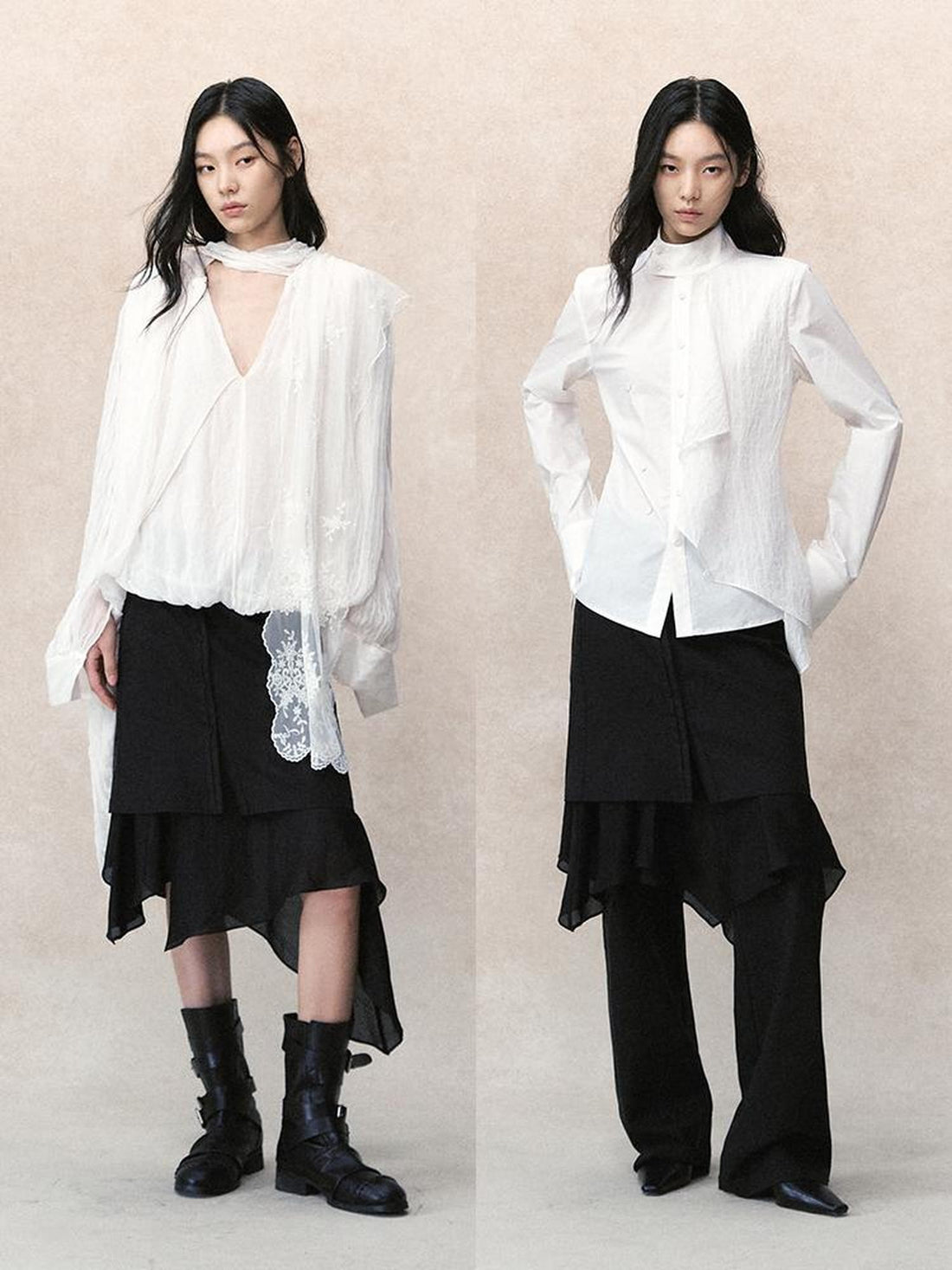 AnnoMundi Detachable Layered Skirt Overlay Women&