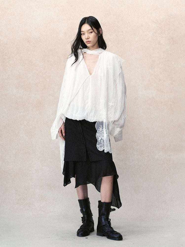 AnnoMundi Detachable Layered Skirt Overlay Women&