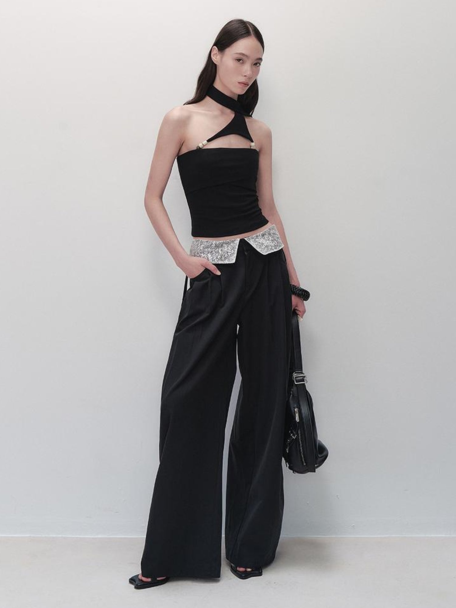 AnnoMundi Detachable Pearl Choker Cami Top