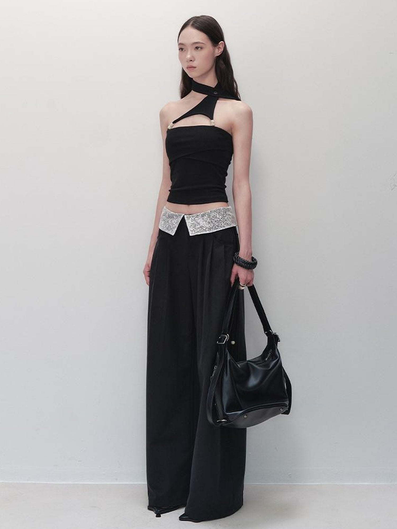 AnnoMundi Detachable Pearl Choker Cami Top