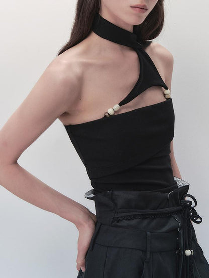 AnnoMundi Detachable Pearl Choker Cami Top