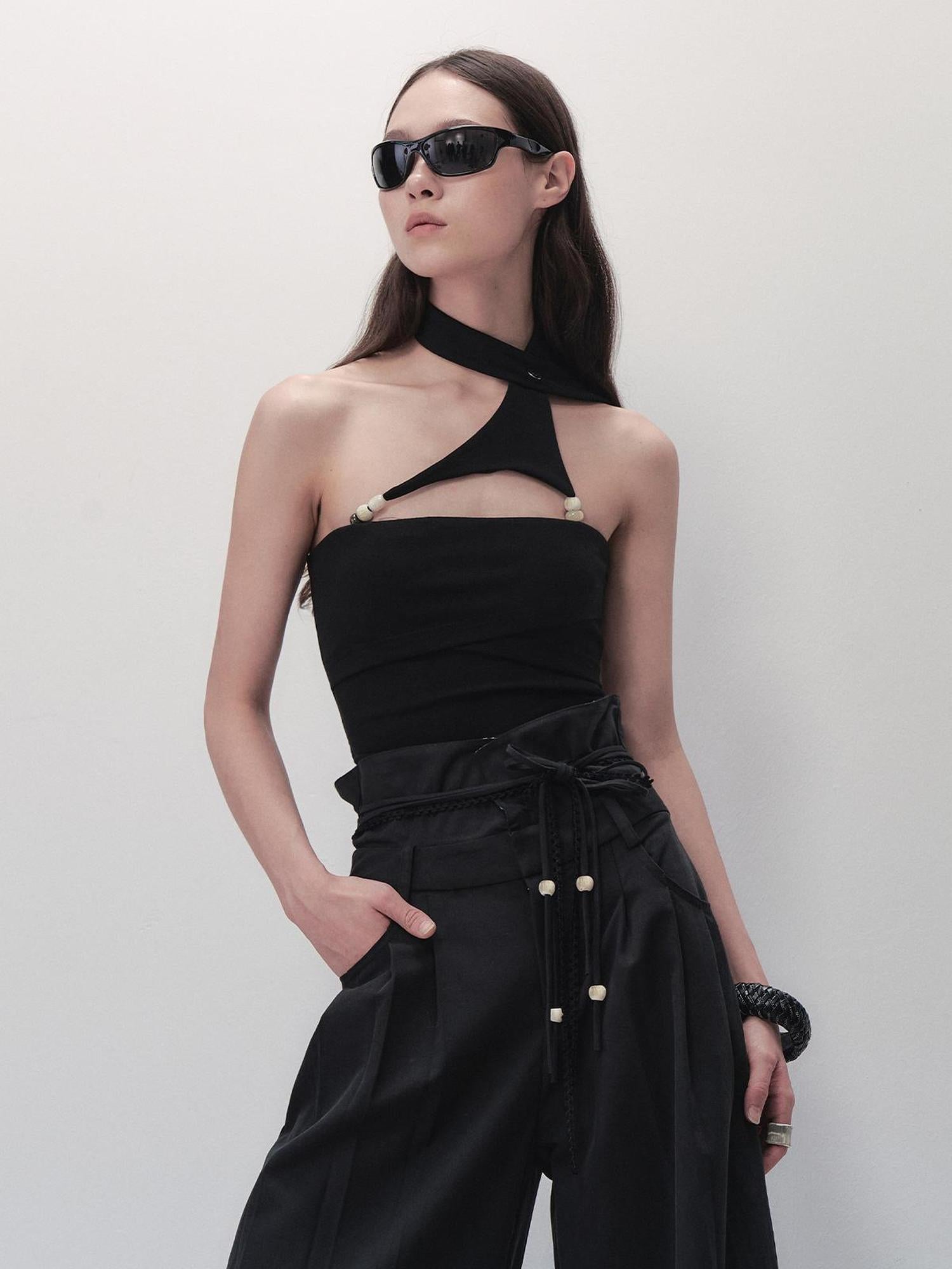 AnnoMundi Detachable Pearl Choker Cami Top