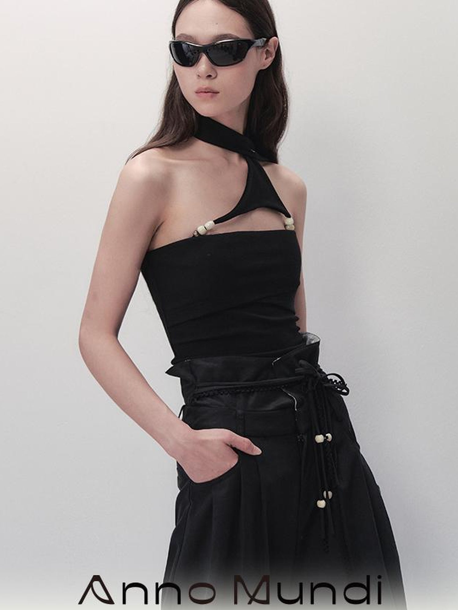 AnnoMundi Detachable Pearl Choker Cami Top