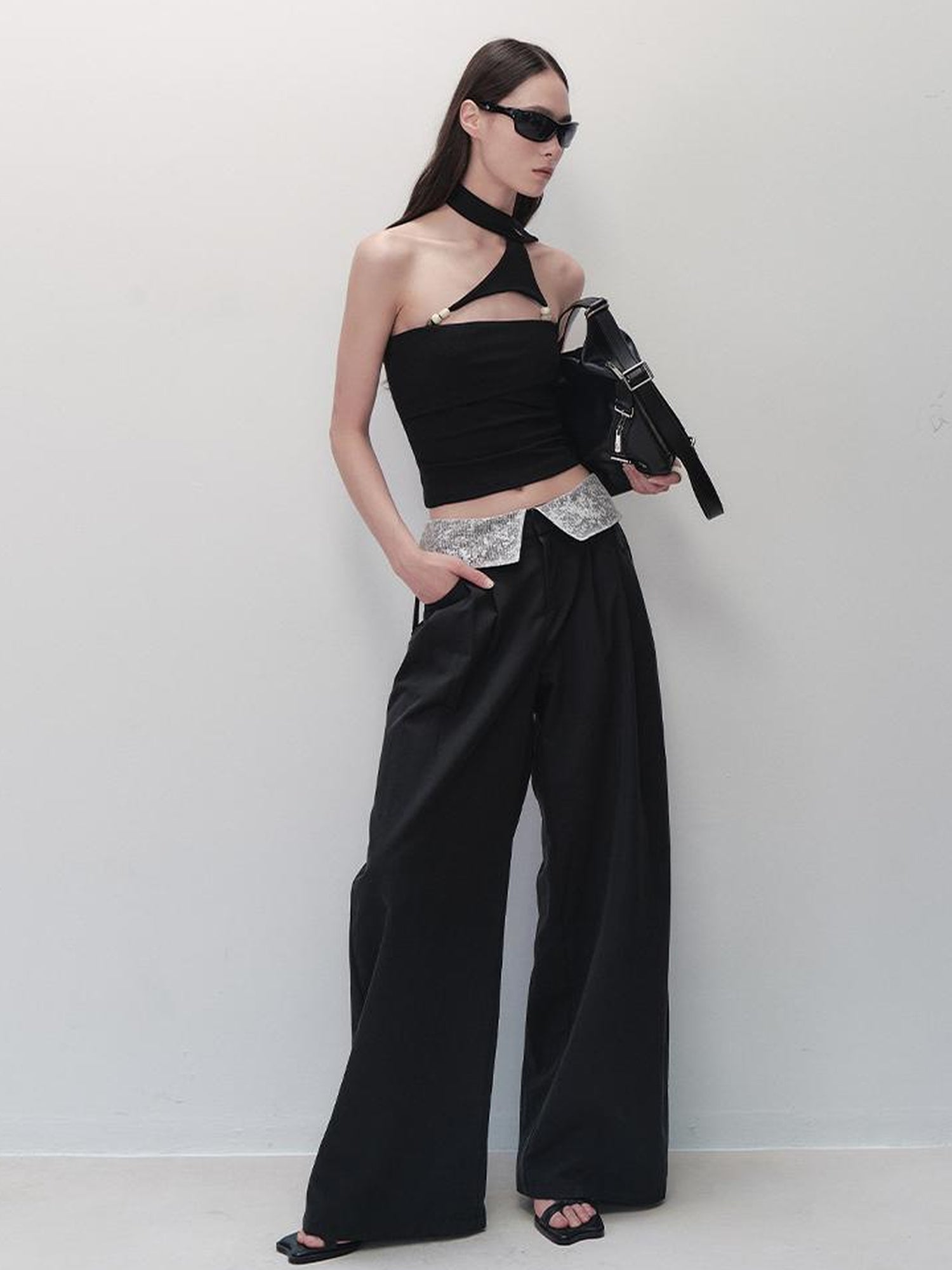 AnnoMundi Detachable Pearl Choker Cami Top