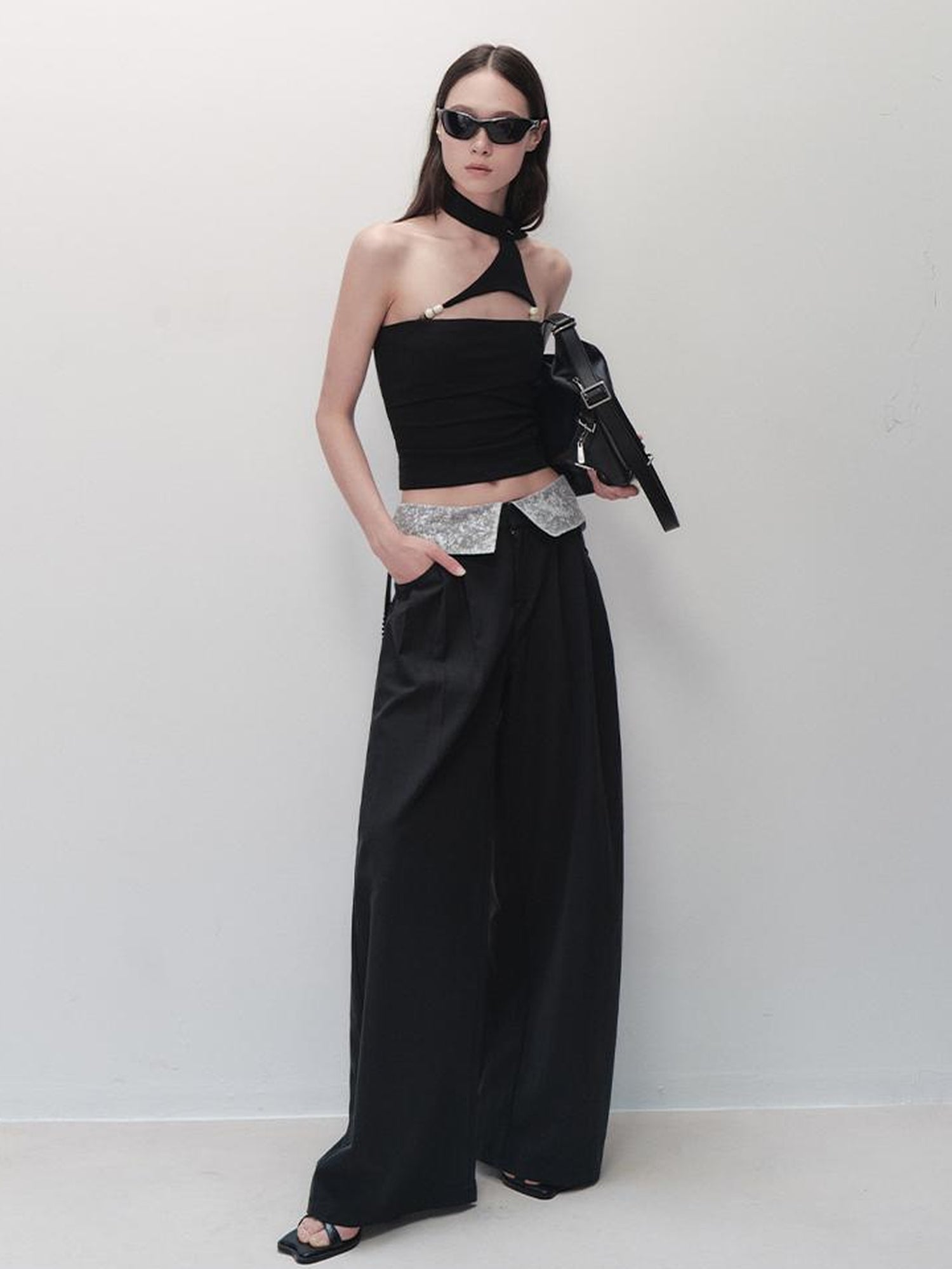 AnnoMundi Detachable Pearl Choker Cami Top