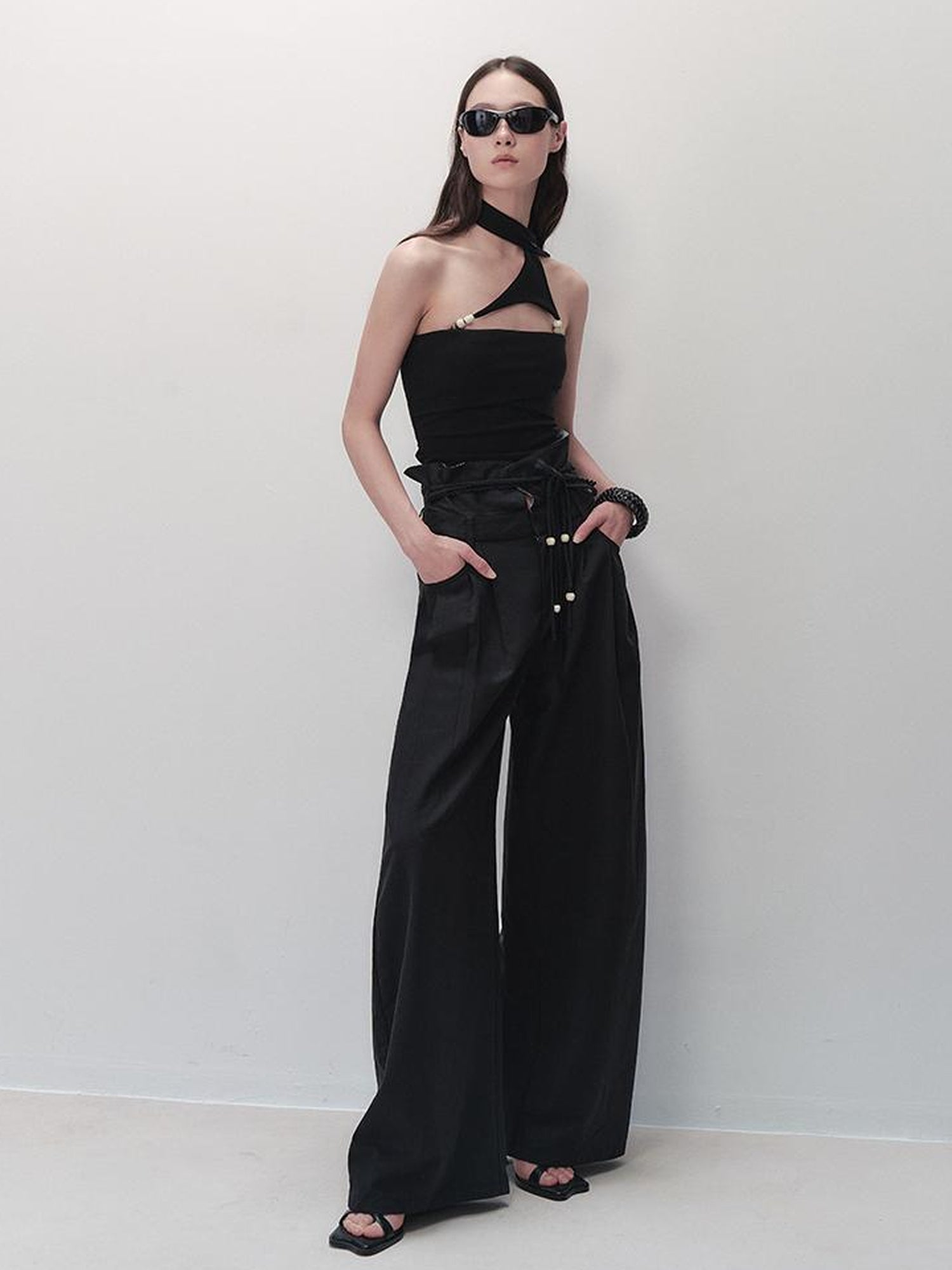 AnnoMundi Detachable Pearl Choker Cami Top