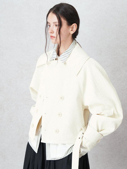 AnnoMundi Detachable Pleated Trench Coat With Asymmetric Hem