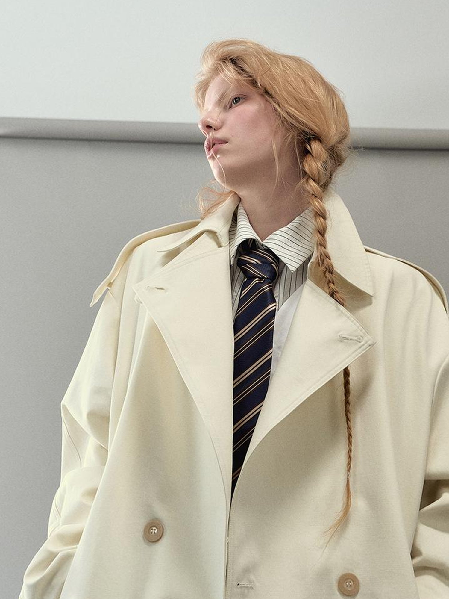 AnnoMundi Detachable Sash Cotton Trench Coat