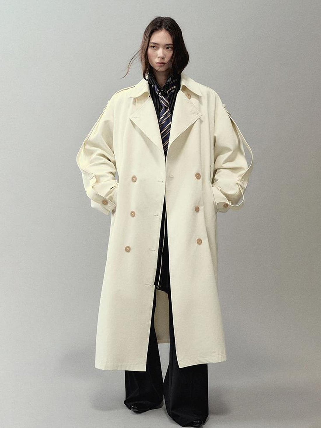 AnnoMundi Detachable Sash Cotton Trench Coat