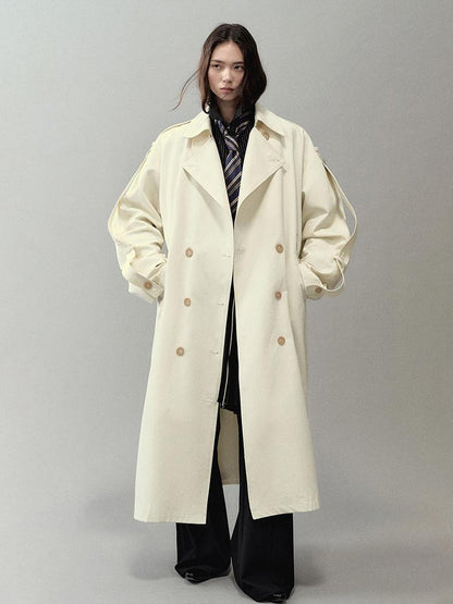 AnnoMundi Detachable Sash Cotton Trench Coat
