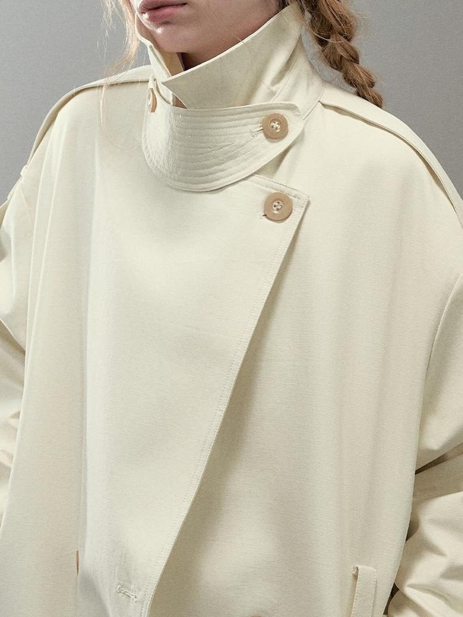 AnnoMundi Detachable Sash Cotton Trench Coat