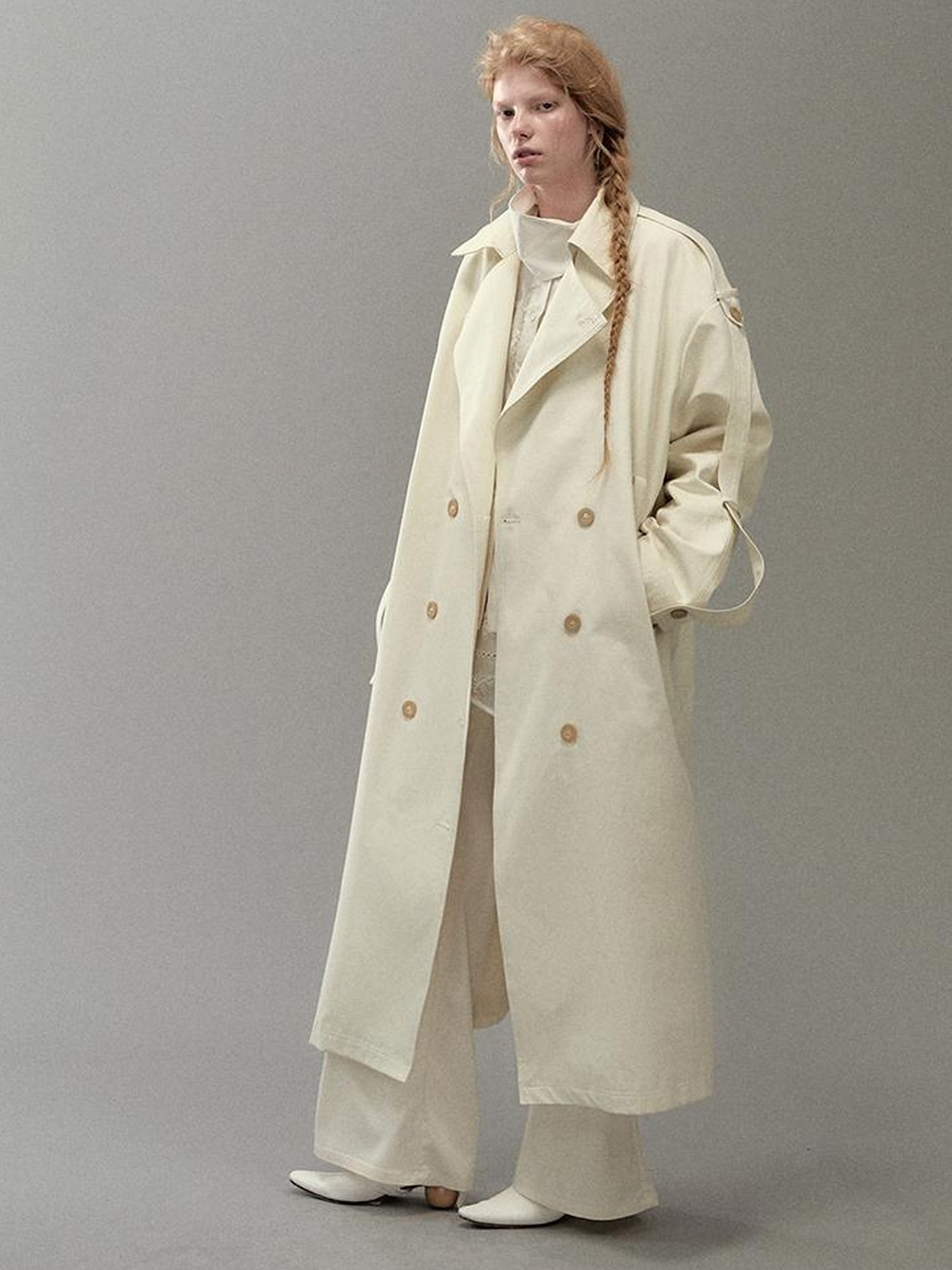 AnnoMundi Detachable Sash Cotton Trench Coat