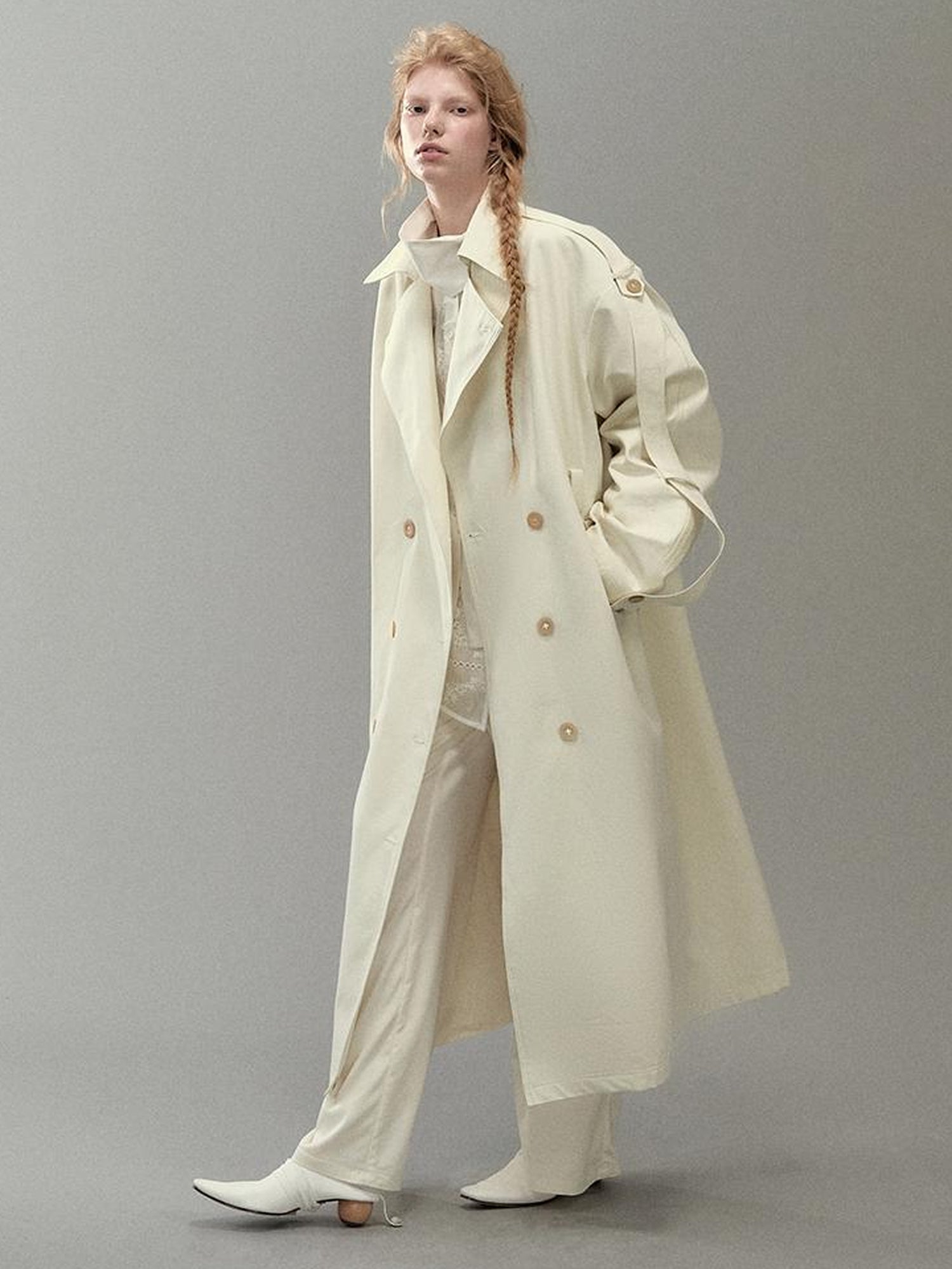 AnnoMundi Detachable Sash Cotton Trench Coat