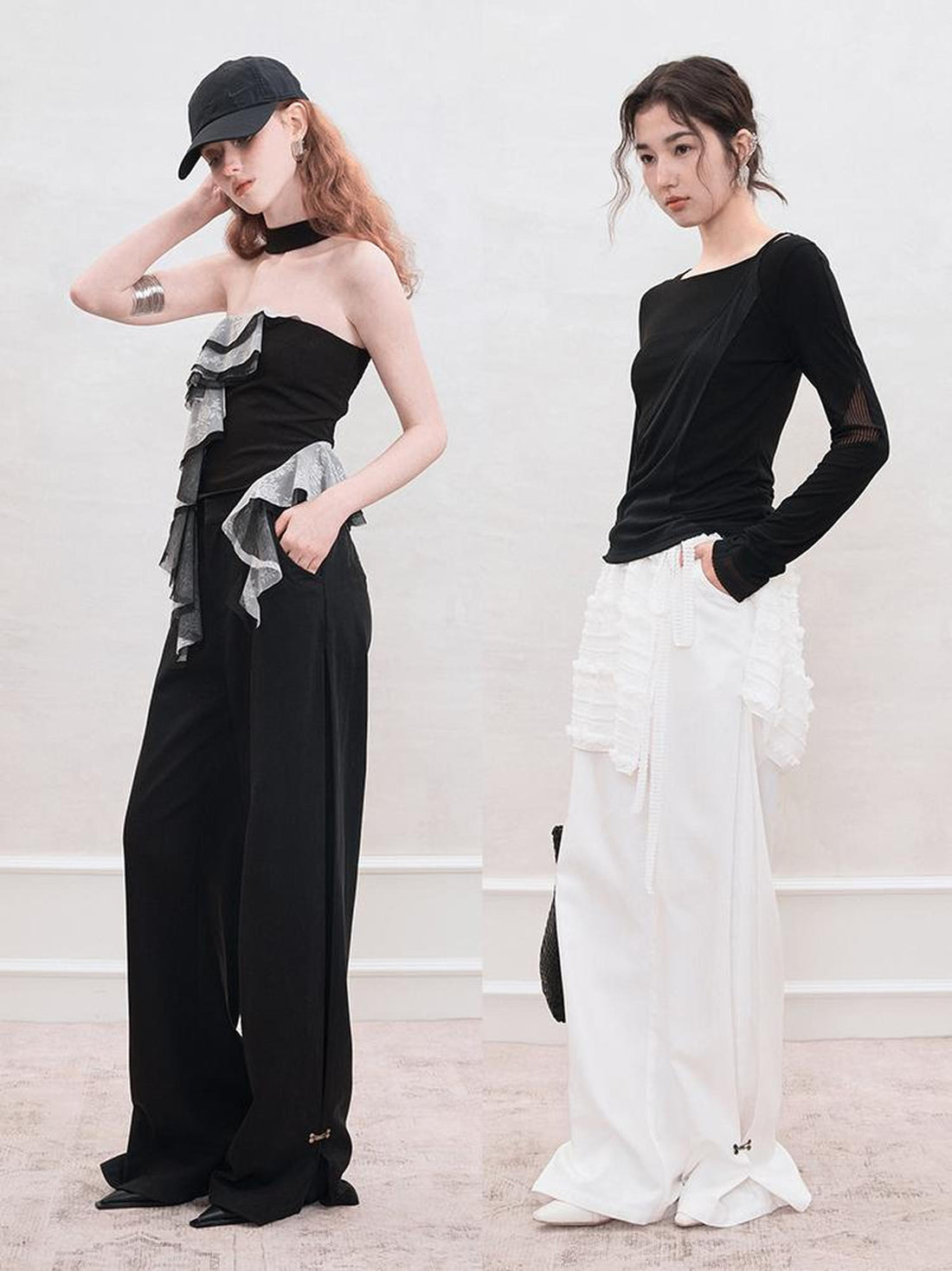 AnnoMundi Detachable Skirt Overlay Wide Leg Trousers