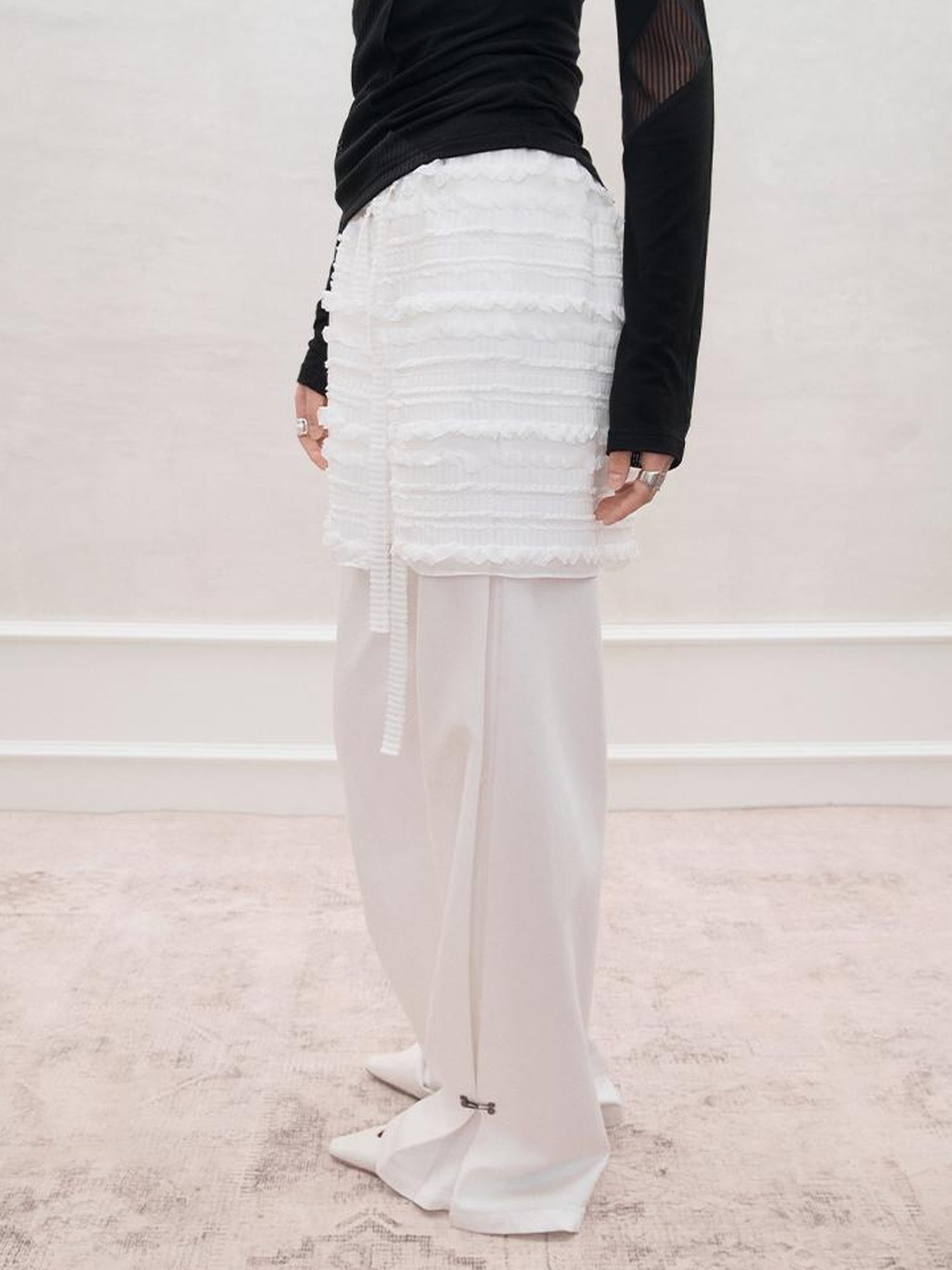 AnnoMundi Detachable Skirt Overlay Wide Leg Trousers