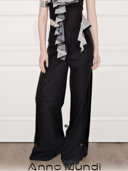 AnnoMundi Detachable Skirt Overlay Wide Leg Trousers