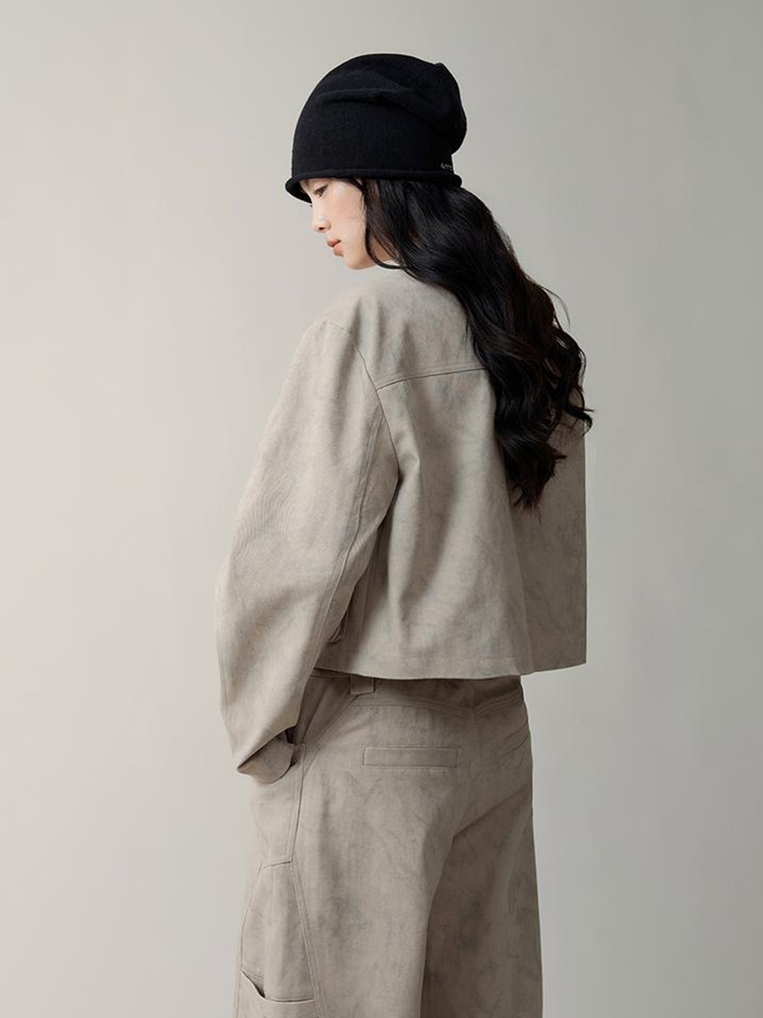 AnnoMundi Distressed Marble Washed Denim Jacket With Studs