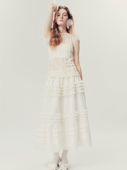 AnnoMundi Distressed Open Knit Summer Vest Top