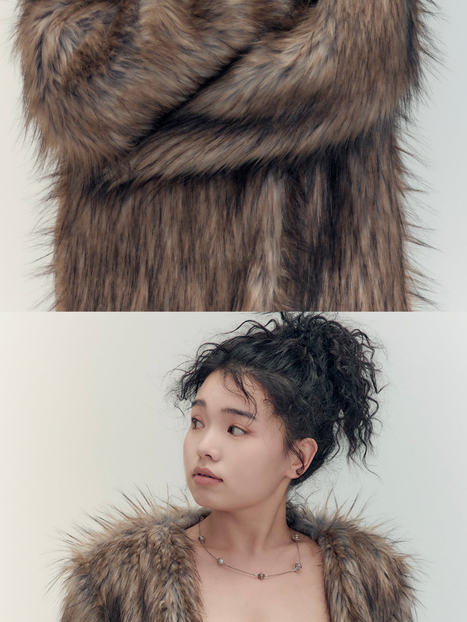 AnnoMundi Double Faced Trench Coat With Eco Fur