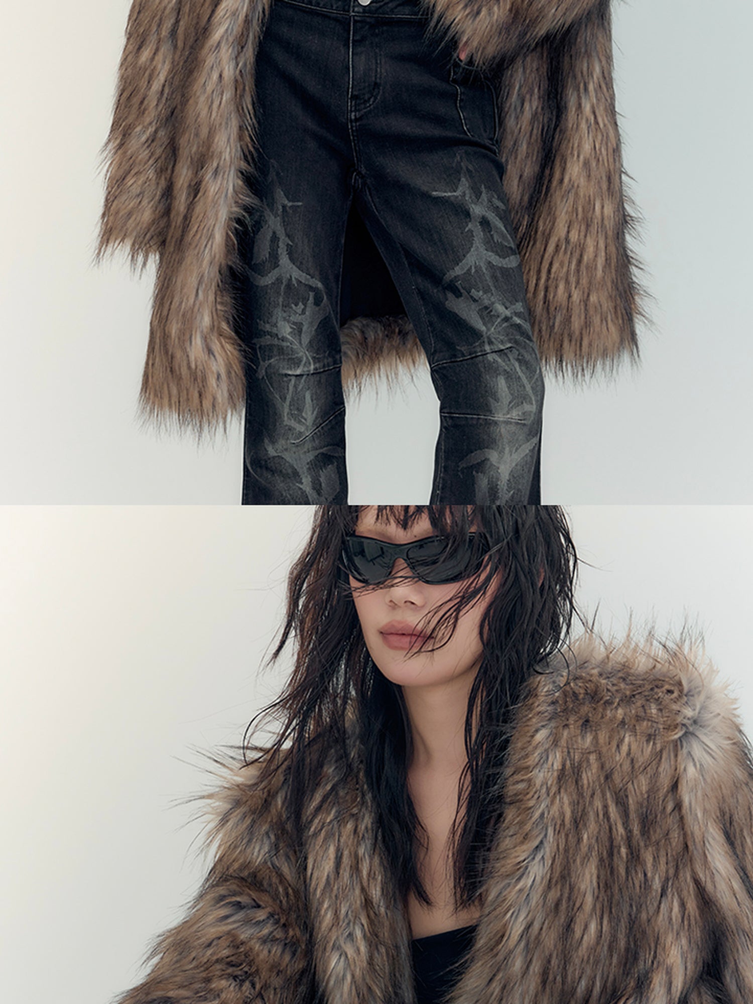 AnnoMundi Double Faced Trench Coat With Eco Fur