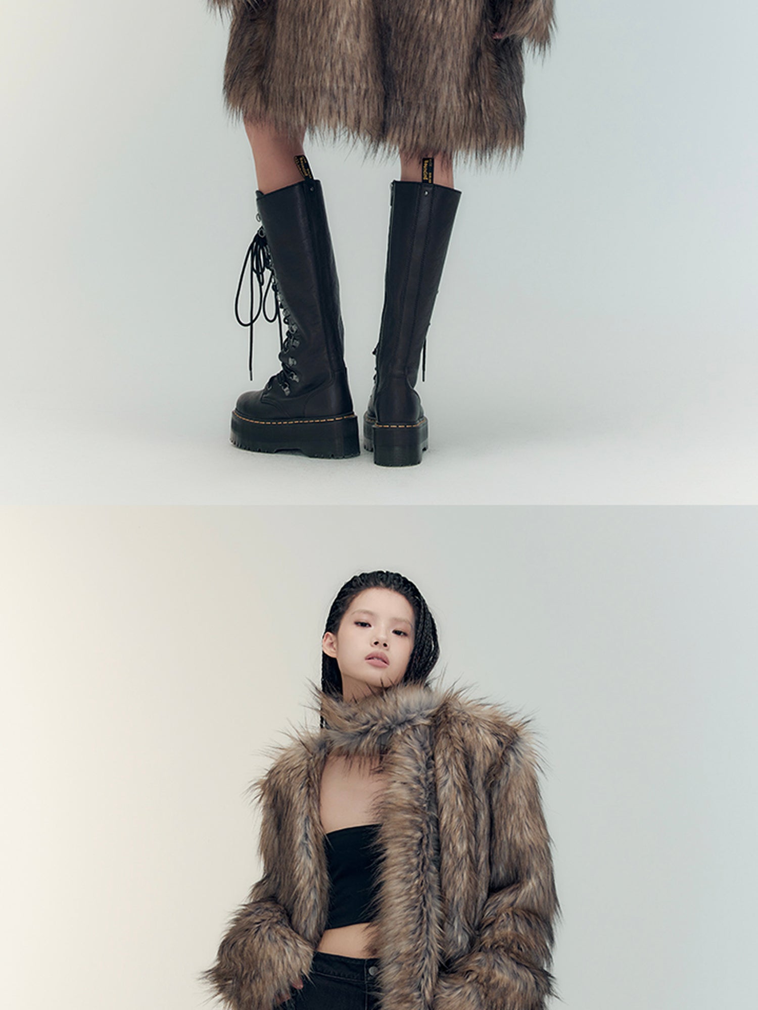 AnnoMundi Double Faced Trench Coat With Eco Fur