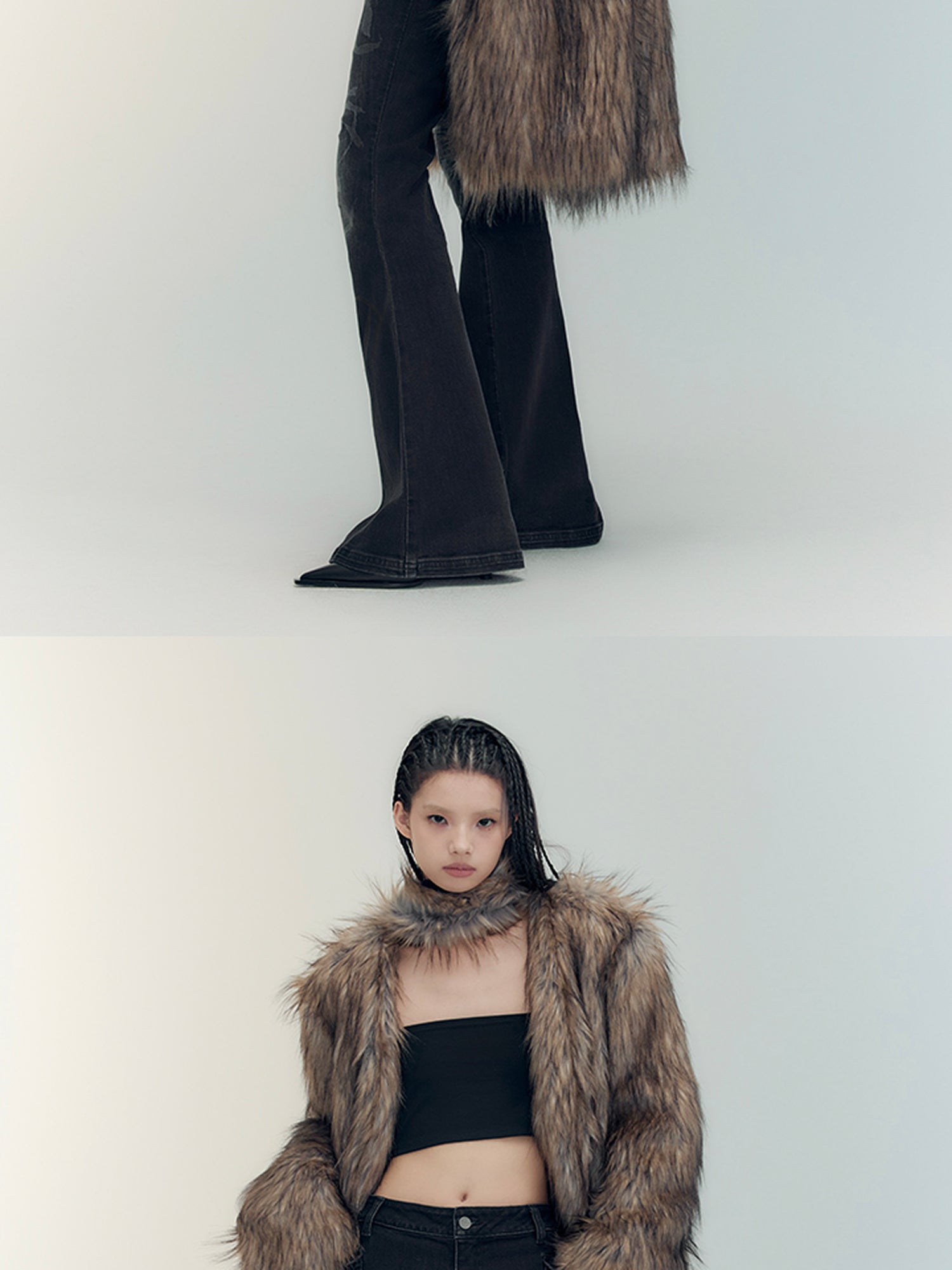 AnnoMundi Double Faced Trench Coat With Eco Fur