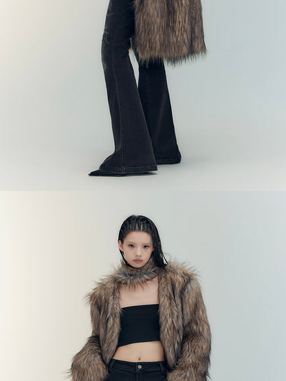 AnnoMundi Double Faced Trench Coat With Eco Fur