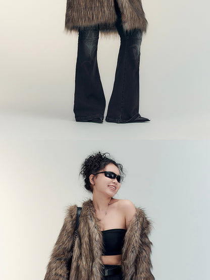 AnnoMundi Double Faced Trench Coat With Eco Fur