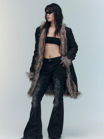 AnnoMundi Double Faced Trench Coat With Eco Fur