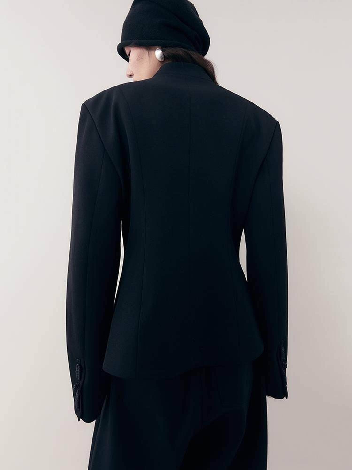 AnnoMundi Dragon Embroidered Blazer In Ink Wash