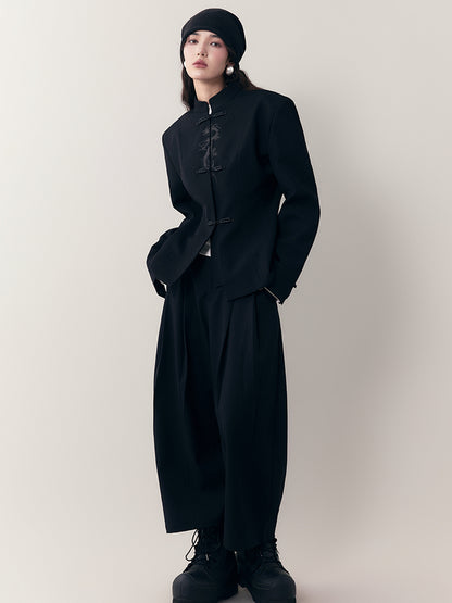 AnnoMundi Dragon Embroidered Blazer In Ink Wash