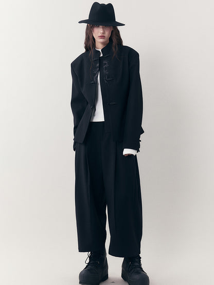 AnnoMundi Dragon Embroidered Blazer In Ink Wash