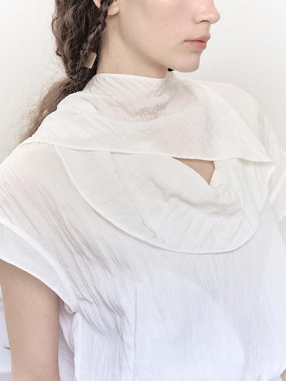 AnnoMundi Draped Neckline Hand Stitched A Line Skirt Two Piece Set