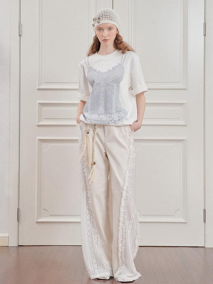 AnnoMundi Draped Print Slip Tee