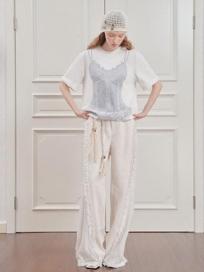 AnnoMundi Draped Print Slip Tee